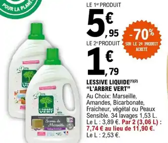 E.Leclerc LESSIVE LIQUIDE(¹)(²) "L'ARBRE VERT" offre