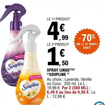 E.Leclerc SPRAY LINGE(1)(2) "SOUPLINE " offre