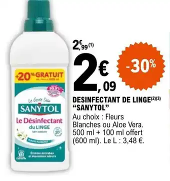 E.Leclerc DESINFECTANT DE LINGE(2)(3) "SANYTOL" offre