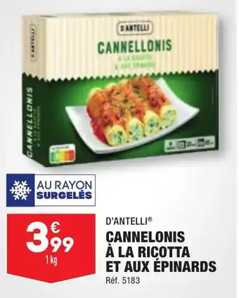 ALDI CANNELONIS À LA RICOTTA ET AUX ÉPINARDS offre