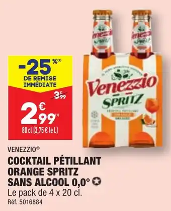 ALDI COCKTAIL PÉTILLANT ORANGE SPRITZ SANS ALCOOL 0,0 offre