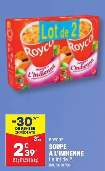 ALDI SOUPE À L'INDIENNE offre