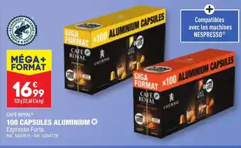 ALDI 100 CAPSULES ALUMINIUM offre