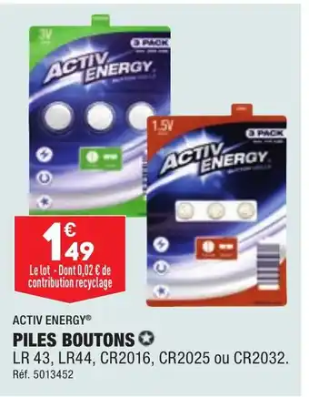 ALDI PILES BOUTONS offre