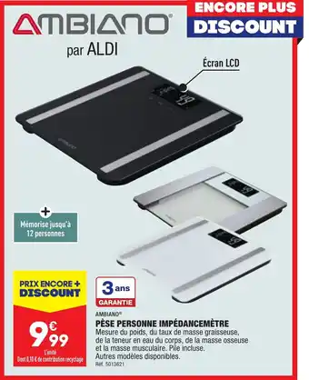 ALDI PÈSE PERSONNE IMPÉDANCEMÈTRE offre