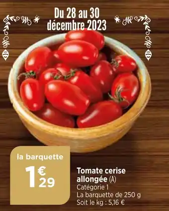 Bi1 Tomate cerise allongée offre