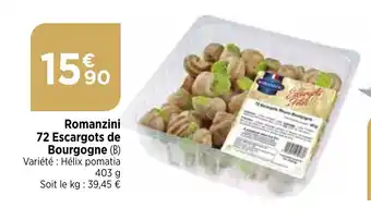 Bi1 Romanzini 72 Escargots de Bourgogne offre