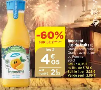 Bi1 Innocent Jus de fruits offre