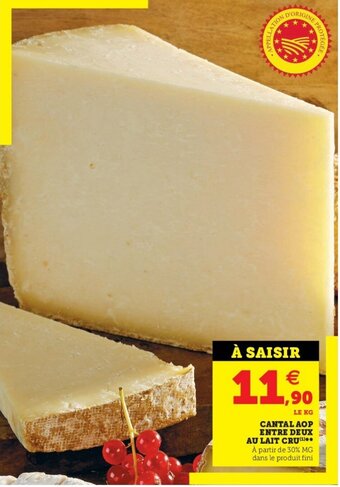 Super U Cantal aop entre deux offre