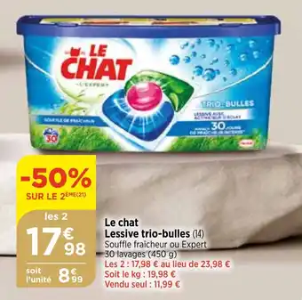 Bi1 Le chat Lessive trio-bulles offre