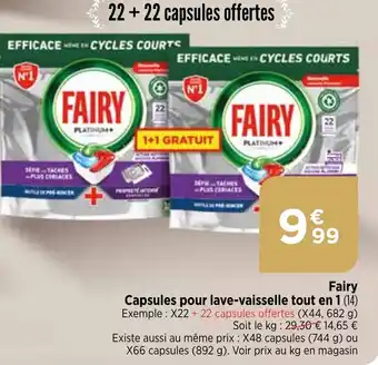 Bi1 Fairy Capsules pour lave-vaisselle tout en 1 offre