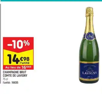 Leader Price CHAMPAGNE BRUT COMTE DE LAVIGNY 75 cl offre