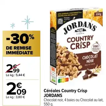 Carrefour Market Céréales Country Crisp JORDANS offre