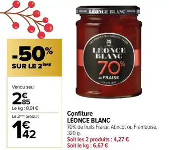 Carrefour Market Confiture LÉONCE BLANC offre