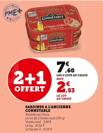 Super U SARDINES A L'ANCIENNE CONNETABLE offre