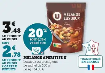 Super U MELANGE APERITIFS U offre