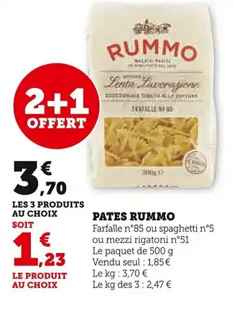 Super U PATES RUMMO offre
