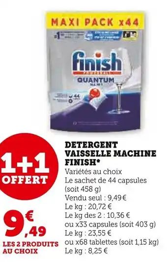 Super U DETERGENT VAISSELLE MACHINE FINISH* offre