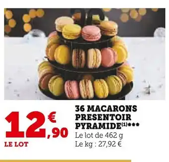 Super U 36 MACARONS PRESENTOIR PYRAMIDE(1¹) offre