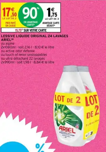 Intermarché Hyper LESSIVE LIQUIDE ORIGINAL 24 LAVAGES ARIEL (b) offre