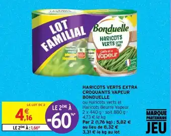 Intermarché Hyper HARICOTS VERTS EXTRA CROQUANTS VAPEUR BONDUELLE offre
