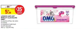 Intermarché Hyper LESSIVE CAPS X27 ROSE ET LILAS BLANC OMO(b) offre