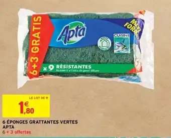 Intermarché Hyper 6 ÉPONGES GRATTANTES VERTES APTA offre