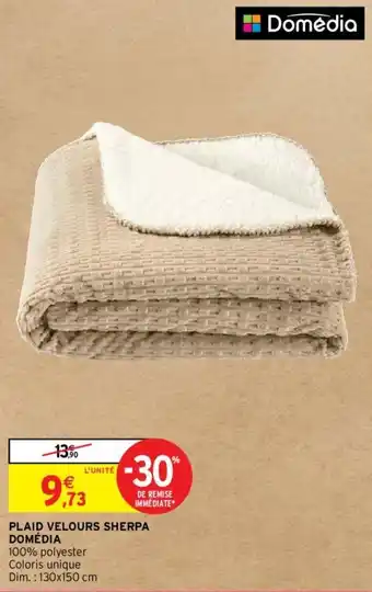 Intermarché Hyper PLAID VELOURS SHERPA DOMÉDIA offre