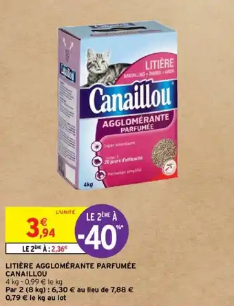 Intermarché Hyper LITIÈRE AGGLOMÉRANTE PARFUMÉE CANAILLOU offre