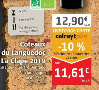 Colruyt Coteaux du Languedoc La Clape 2019 offre