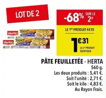 Supeco PÂTE FEUILLETÉE - HERTA offre