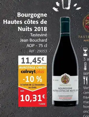 Colruyt Bourgogne Hautes Côtes de Nuits 2018 offre