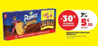 Hyper U BISCUITS GOUT CHOCOLAT PRINCE LU offre