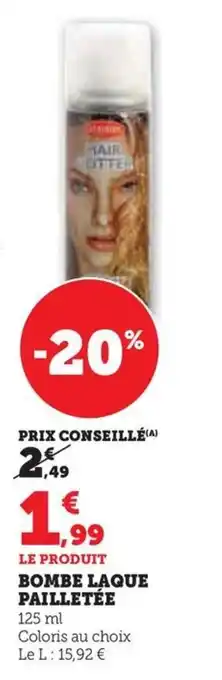 Hyper U BOMBE LAQUE PAILLETÉE offre