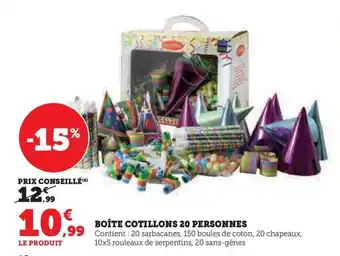 BOITE COTILLONS 20 PERSONNES