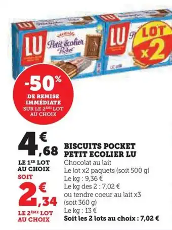 Hyper U BISCUITS POCKET PETIT ECOLIER LU offre