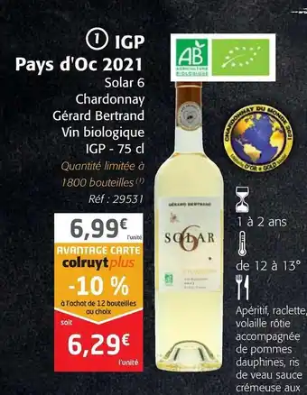 Colruyt IGP Pays d'Oc 2021 offre