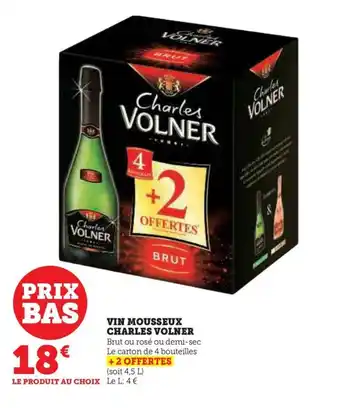 Hyper U VIN MOUSSEUX CHARLES VOLNER offre