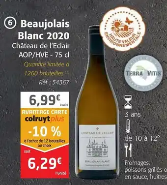 Colruyt Beaujolais Blanc 2020 offre