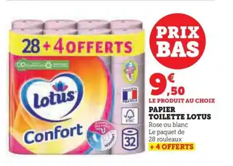 Hyper U PAPIER TOILETTE LOTUS offre