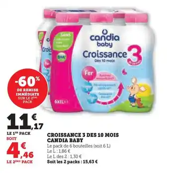 Hyper U CROISSANCE 3 DES 10 MOIS CANDIA BABY offre