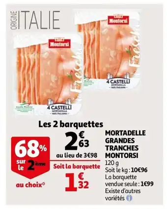 Auchan Mortadelle grandes Tranches Montorsi offre