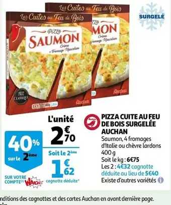 Auchan Pizza Cuite au Feu de Bois Surgelée Auchan offre