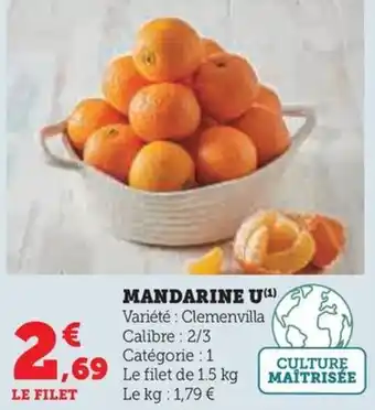 Hyper U MANDARINE U offre