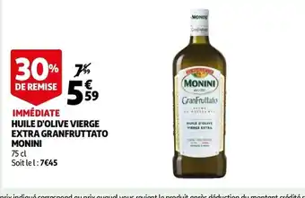 Auchan Huile d'Olive Vierge Extra Grandfruttato Monini offre