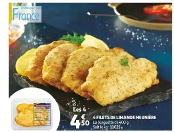Auchan 4 Filets de Limande meunière offre