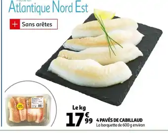 Auchan 4 pavés de Cabillaud offre