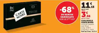 Hyper U CAFE MOULU CARTE NOIRE offre