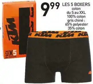 Stokomani Les 5 boxers offre