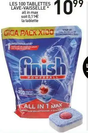 Finish les 100 tablettes lave-vaisselle